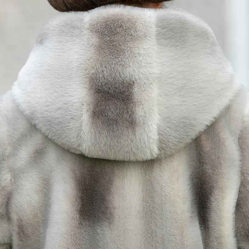 Fur Coat Female Middle-aged Mother Plus Velvet Thickening Autumn and Winter Middle-aged and Elderly Women's Western Style Fashion