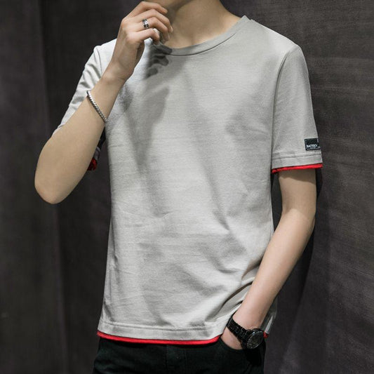 100% Cotton Men's Short-sleeved T-shirt Student Summer Half-sleeved T-shirt