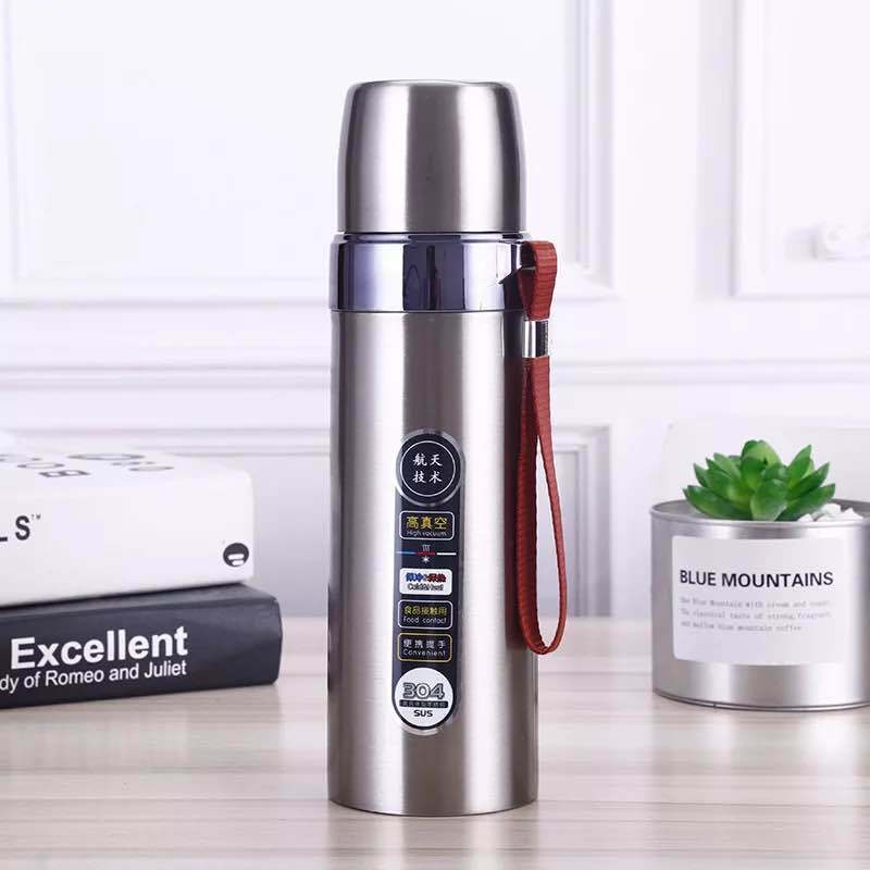 Thermos Cup Portable 304 Stainless Steel Large Capacity Outdoor Sports Water Bottle Business Cup Travel Cup