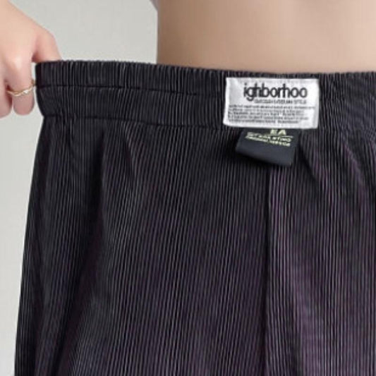 Ice Silk Pants Women's Summer Thin Section Beamed Summer Loose and Thin High Waist Elastic Casual Nine-point Harem Pants