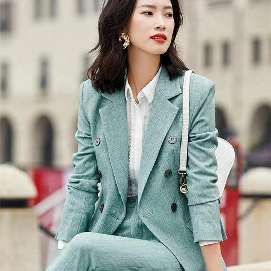 Spring and Autumn Suit Two-piece Suit Temperament Business Wear Fashion Casual Work Wear Formal Jacket Women