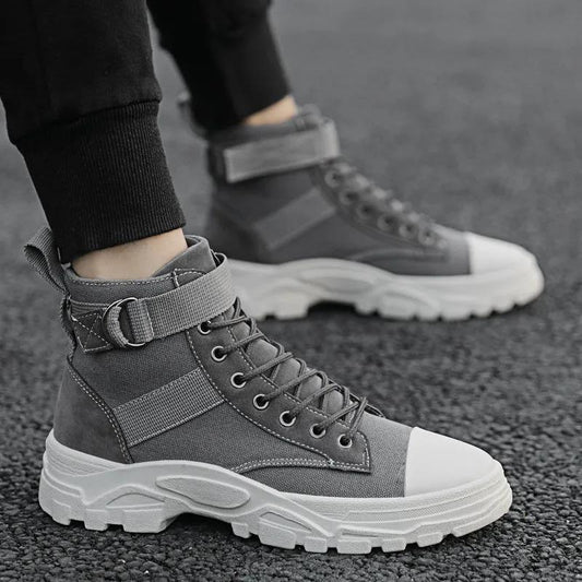British Male Martin Boots Korean Style High-top All-match Boots Inner Heightened Casual Tooling Boots