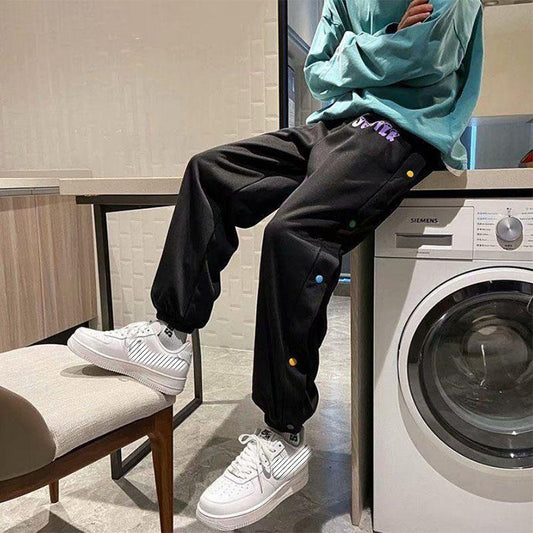 Casual Pants Men's Basketball Pants Trendy Feet All-match Korean Version of The Tide Brand Button Sports Trousers