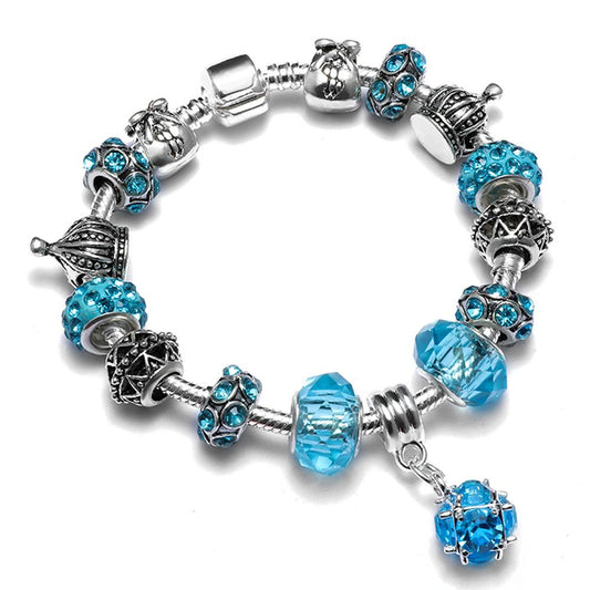 2 Colors Vintage Crown Shaped Beads Bracelet Pretty Diy Beads Bracelet for Women Gift