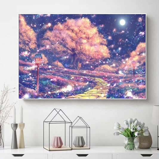 Diamond Painting Stickers Modern Minimalist Cartoon Landscape Stickers Diamond Cross Stitch Handmade Small