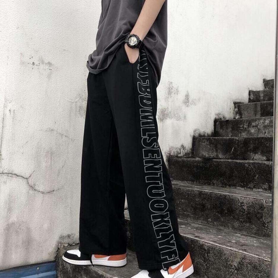 Spring and Autumn Korean Sports Casual Pants Loose Straight Letter High Street Boys and Girls' Pants