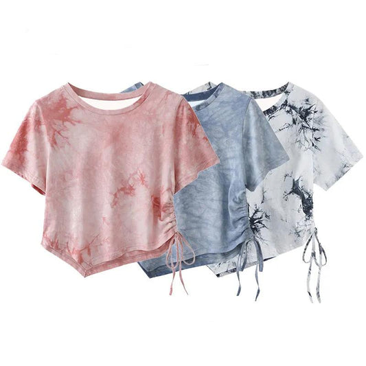 Short-sleeved T-shirt Women's Irregular Short Top Summer Dress Plus Size Women's Fit T-shirt