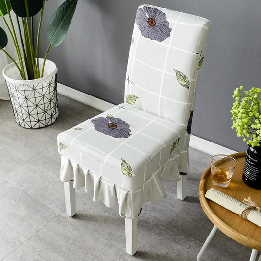 Universal Backrest Cover Stool Seat Fabric Home Dining Chair Cushion Cover Dining Table Cover Elastic One-Piece Chair Cover