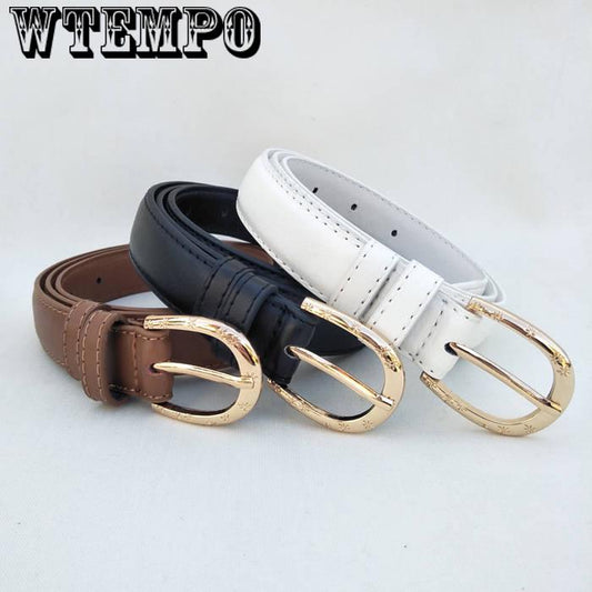 Belt female student simple wild pin buckle belt dress decorative thin belt women's jeans belt