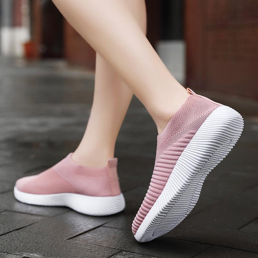 Women Vulcanized Shoes High Quality Women Sneakers Slip on Flats Shoes Women Loafers Plus Size 43 Walking Flat