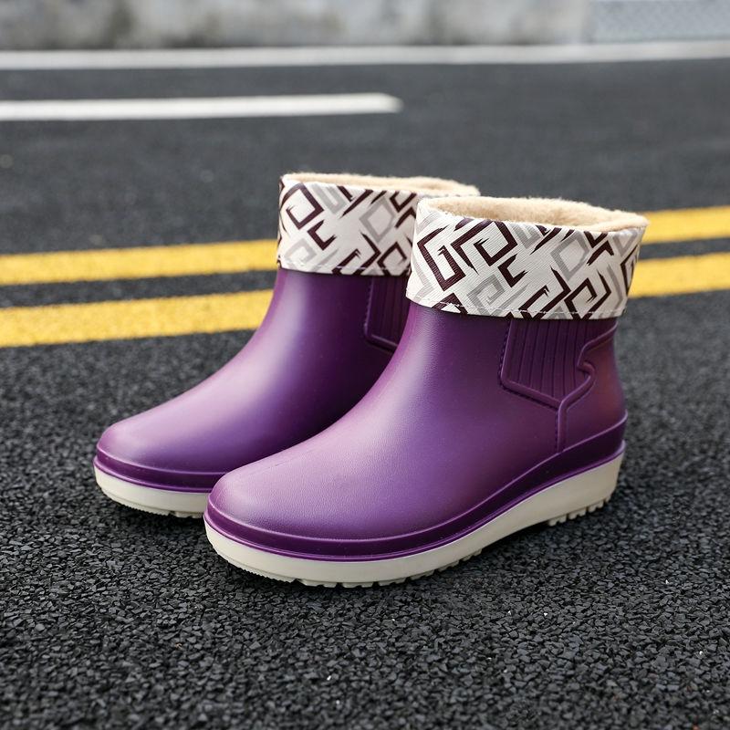 Fashion Plus Velvet Cotton Shoes Women's Waterproof and Warm Short Boots Non-slip Deodorant Flat Shoes