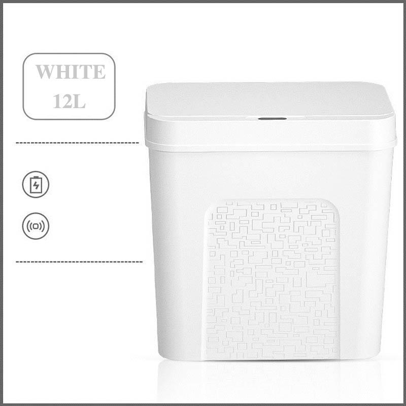 12 Liters Smart Sensor Trash Can Household Classification Kitchen Living Room Bathroom Toilet Waterproof Automatic with Cover
