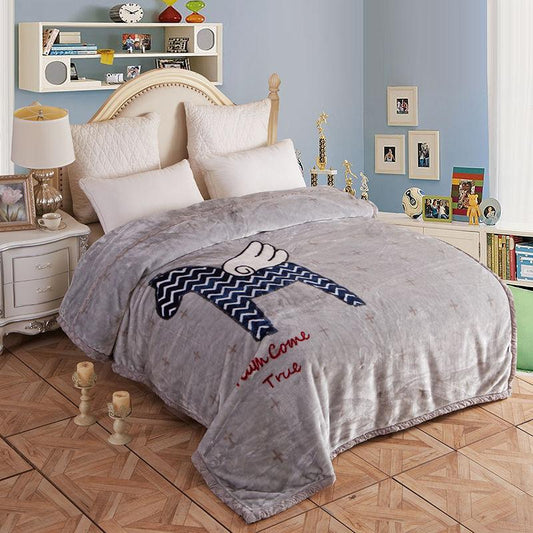Double Thickening Plus Fleece Raschel Blanket Quilt Cover Blanket Coral Fleece Blanket Single Double Blanket Warmth Breathable and Soft