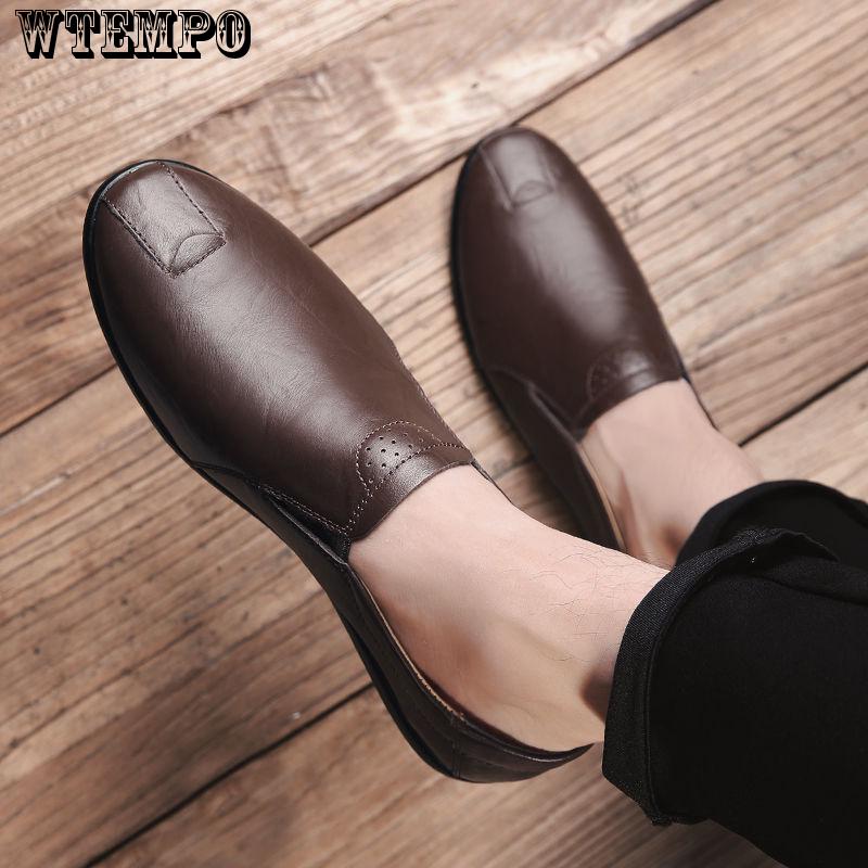 Breathable Leather Flats Loafers Men Casual Shoes Luxury Fashion Shoe