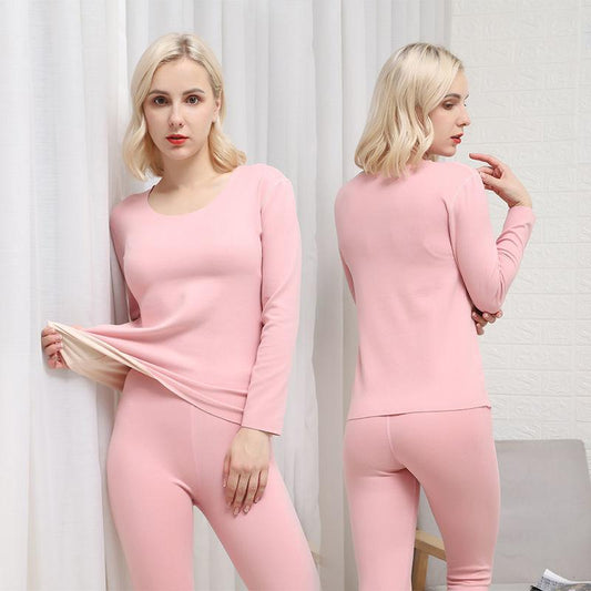 Constant Temperature Self-heating Thermal Underwear Women's Suit Double-sided Ladies Autumn Clothes Long Pants Winter Plus Velvet Thickening