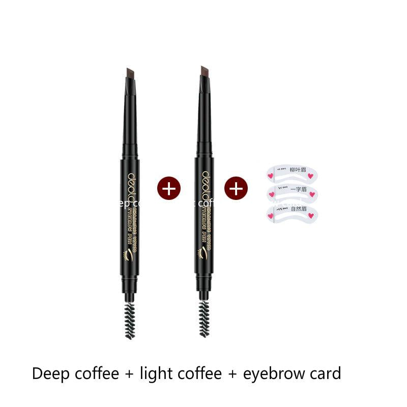 Double eyebrow pencil waterproof sweatproof Non-staining long-lasting non-fading thrush artifact