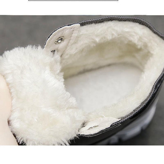 Winter Women's Shoes Plus Velvet Thick Warm Cotton Shoes Flat Heel Thick Bottom All-match High-top Shoes Martin Boots Women