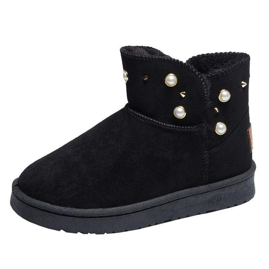 Autumn and Winter Snow Boots Women's Cotton Shoes Wild Korean Short Boots Thick Velvet Boots