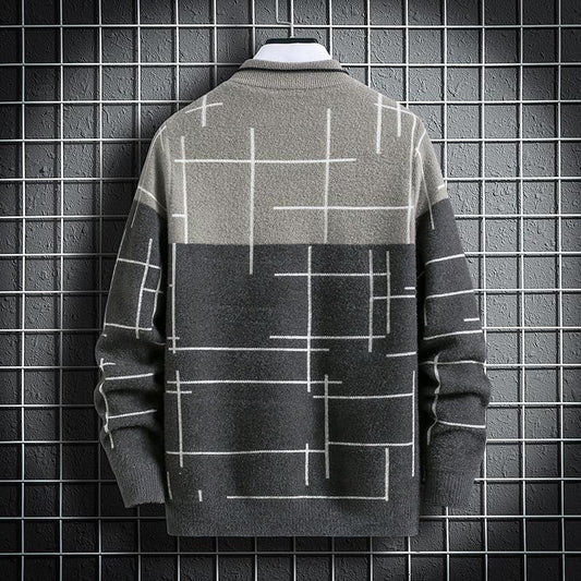 Warm Sweater Men Winter Knitted Pullover Casual Faux Mink Long Sleeve Thicken Harajuku Sweater