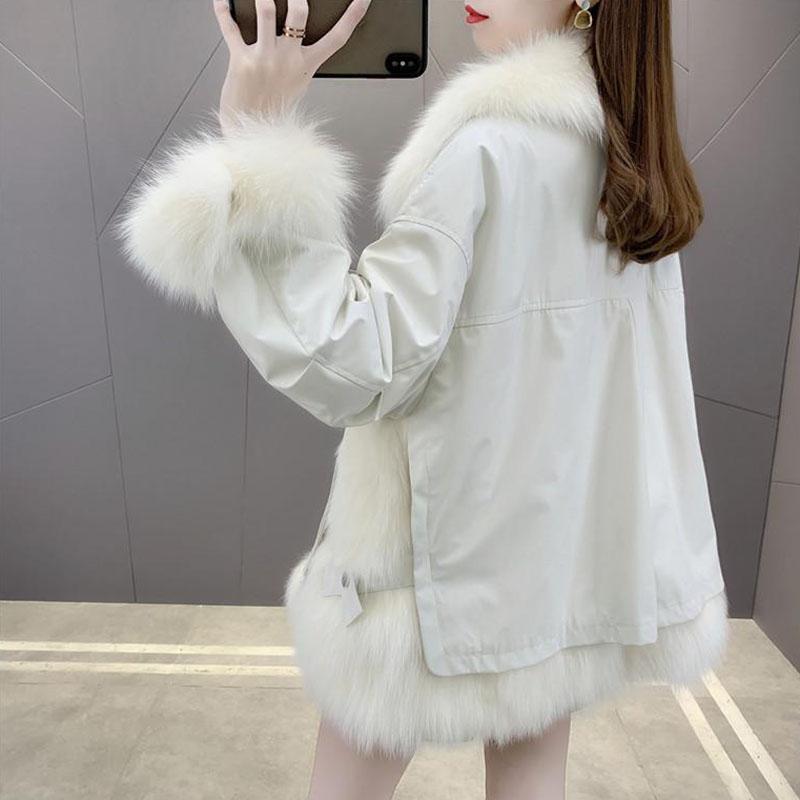 Parkas Female Imitation Fox Fur Liner Mid-length Young Women Coat Winter