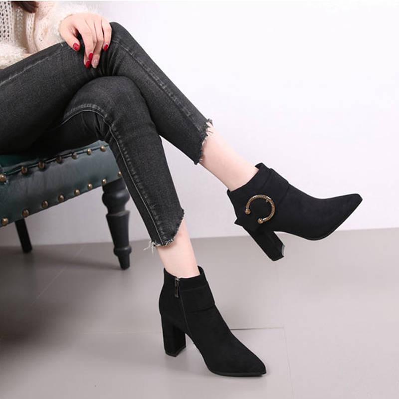 Women Boots Thin Heel Ankle Boots For Women Fashion High Heel Casual Women Shoes