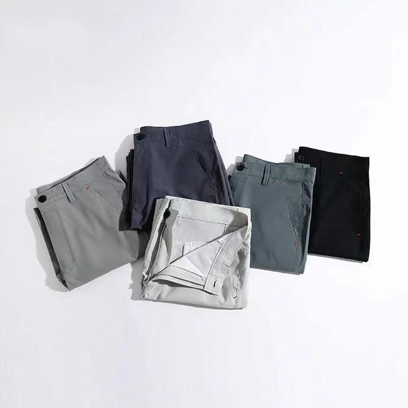 Summer Five-point Pants Men's Shorts with Belt Straight Casual Shorts Men's Thin Section Slim Trend
