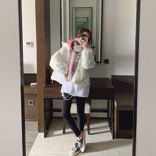 Women's Short Cotton-padded Jacket Shiny Cotton-padded Jacket Student Korean Style Loose Coat Women's Tide Ins Winter Bread Coat