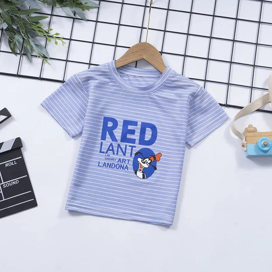 Children's Short-sleeved T-shirt Summer Thin Section Cool Body Cool and Breathable Children's Striped T-shirt Children's Vest