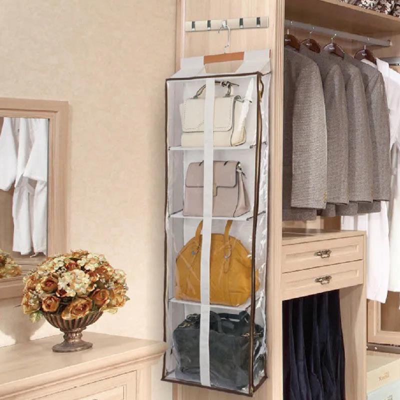 Fully-enclosed Door Bag Storage Hanging Bag Closet Side Bag Finishing Multi-layer Wall-mounted Dust-proof Fabric