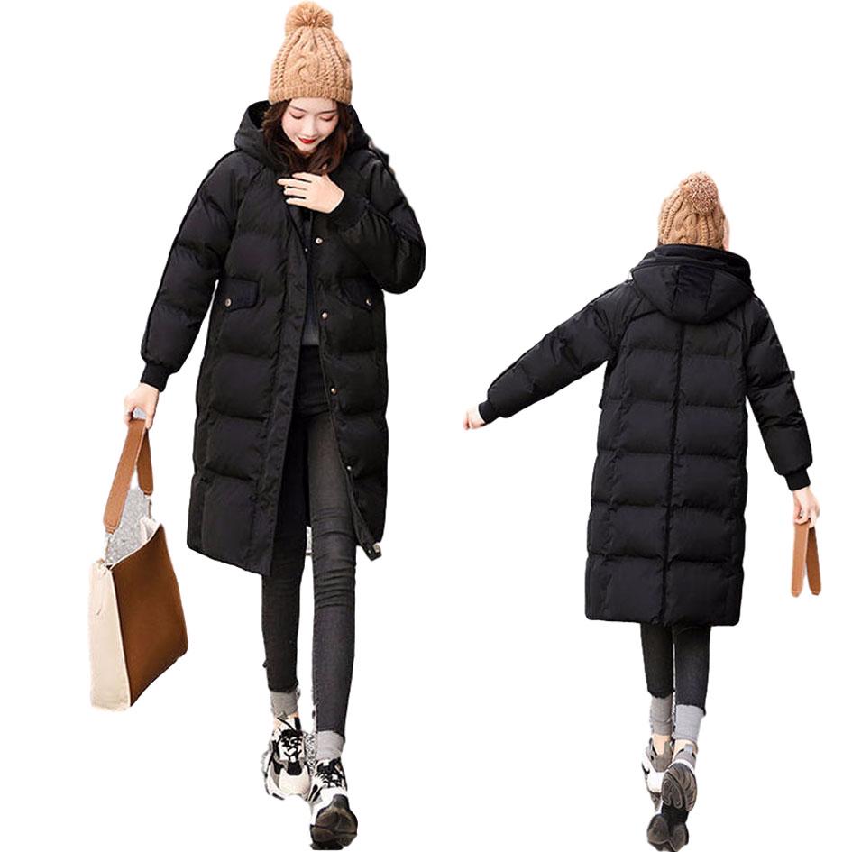 Hooded Ladies Coat Long Coats Parka Jacket Mid-long Women Winter Pink Thick Jacket Quilted Jacket