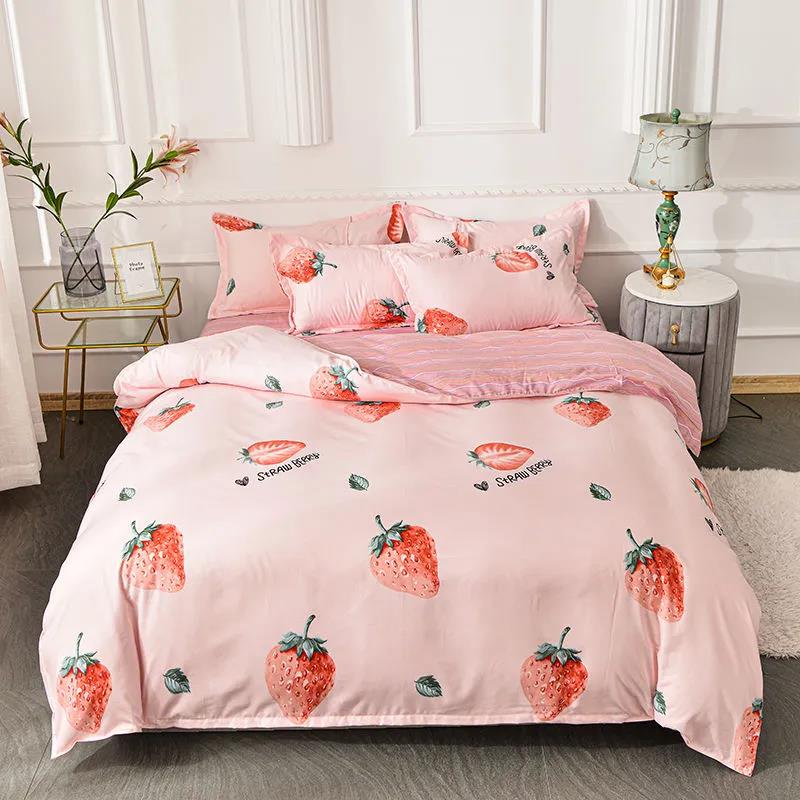 Thickened Pure Cotton Sanding Four-piece Cotton Bed Sheet Quilt Cover Machine Washable Bed Student Dormitory Supplies Set