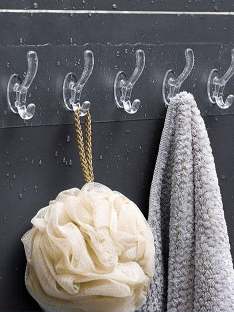 Kitchen Bathroom Wall HooksHat Clothes Coat Hanger Towel Holder Seamless Door Storage Rack