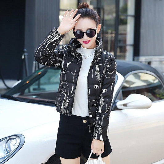 Cotton Winter Women's Short Section Women's Padded Jacket Korean Slim and Thin Cotton Winter Stand-up Collar Jacket