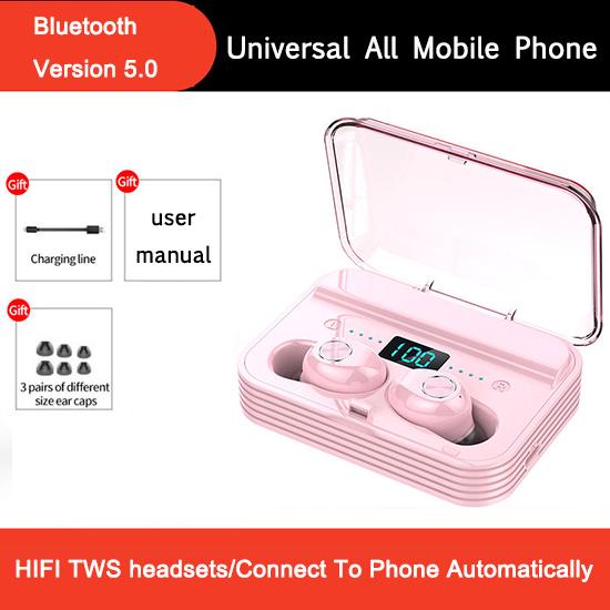 Waterproof 5.0 Earphones Bluetooth Mini HIFI TWS Earbuds Wireless Headphones Noise Reduction Headset