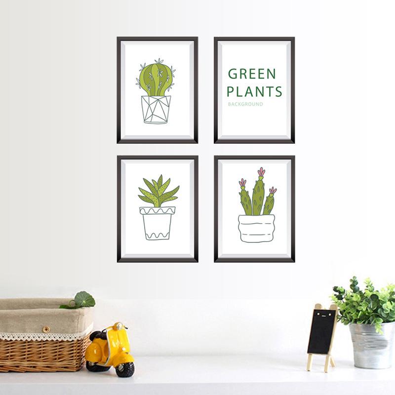 decorative cactus aloe potted creative wall stickers kindergarten wall stickers manufacturers