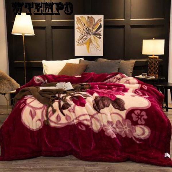 Winter Double Flannel Coral Fleece Blanket Comfortable Bedding Blanket Quilt Thickening