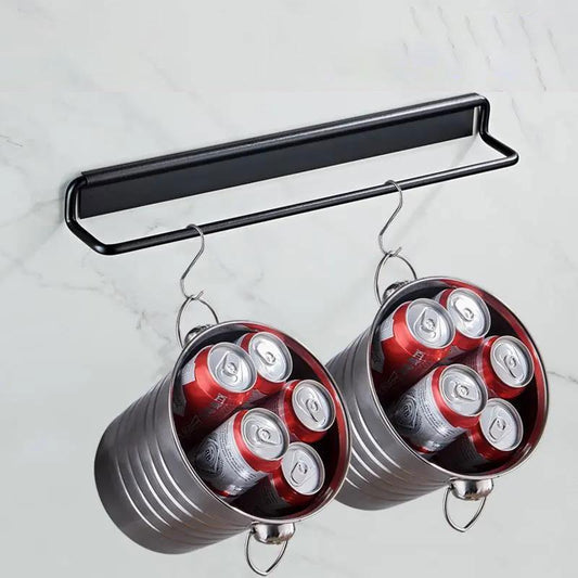 Towel Holder Rack Rail Hanging Space Aluminum Wall-mounted Slippers Rack on The Wall Single Pole Nail-free Bathroom Toilet Bath Towel Organization