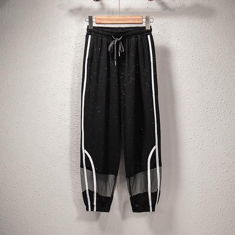 Plus Size Women Summer Casual Suit Summer Loose and Thin Mesh Short-sleeved Shorts Two-piece Suit Sets