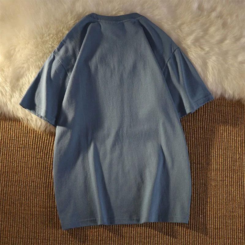 Retro Short-sleeved T-shirt Female Spring Autumn Summer Student Korean Version Loose Wild Half-sleeved Couple Ins Top Tide