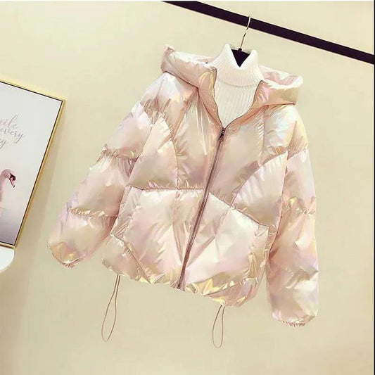 Glossy Short Coat Women's Coat Thick Bread Coat Colorful Down Coat