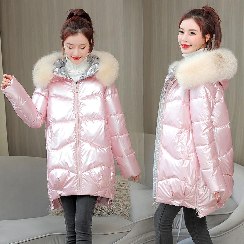 Glossy Down Padded Coat Women's Mid-length Women's Bread Coat