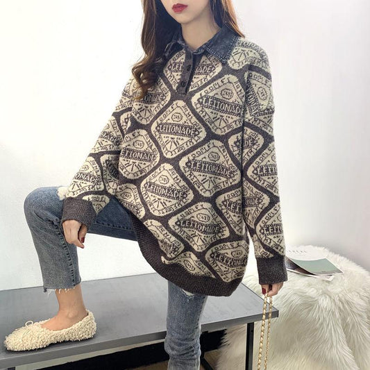 Sweaters Women Pullovers Christmas 2020 Round Neck Korean Vintage Fluffy Large Size Red Sweaters Jersey Female Christmas Sweater for Gift