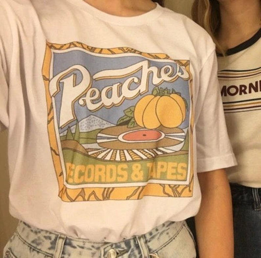 Peaches Records Shirt , Records and Tapes Tshirt , Records Tshirt , 70s Vintage T Shirt , 1970 Tshirt Men & Women , Music Lover Gift , Vinyl Shirts
