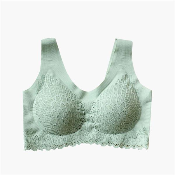 Ladies Beauty Back Lace Edge Breathable Thin Latex Top Support Gather No Trace No Steel Ring Shockproof Soft and Comfortable Sports Bra