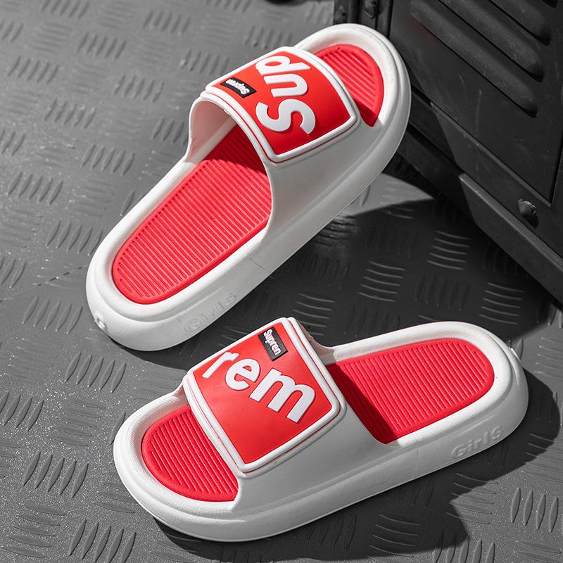Slippers Men and Women Summer Striped Non-slip Soles EVA Couple Slippers Bathroom Non-slip Slippers Soft and Lightweight Slippers