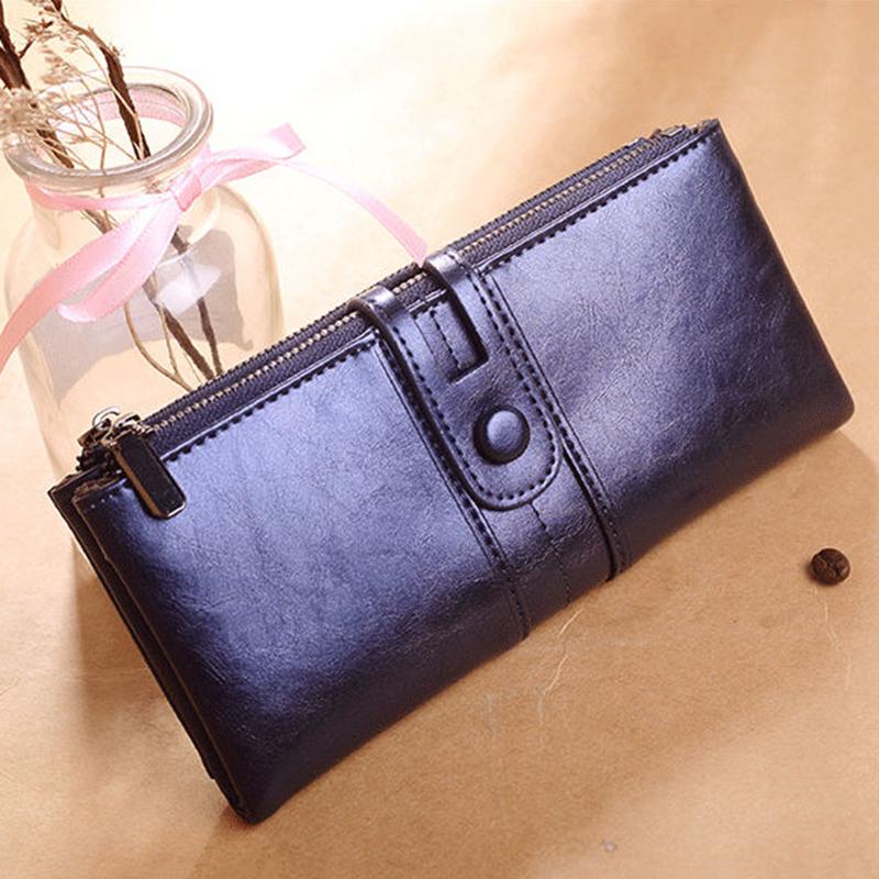 Multi-Layer Clutches Leather Bag Portable PU Leather Large Capacity Soft Surface Wallets with Coin Pocket Zipper Purse Unisex