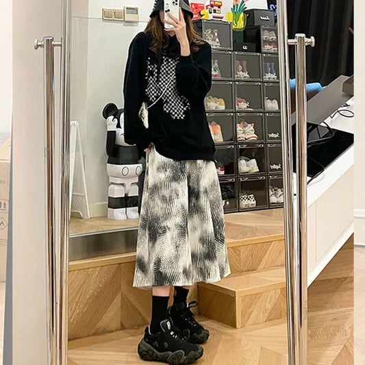 Rendezing A Rosemary Color Tie Hair Skirt Female Autumn and Winter High Cas Umbrella Skirt Vertical Slim Long Section Small A Word Skirt