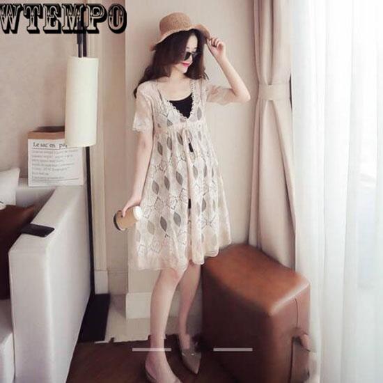 Summer Slim Dress Large Size Women's Fat Woman Lace Hollow Out Sexy Women Lace 2 Piece Beach Dress