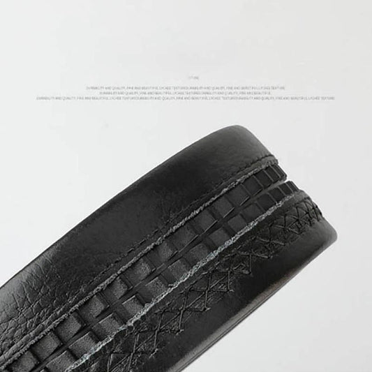 Automatic Buckle Headless Double-sided First Layer Cowhide Belt Male Mid-green Leather Business Versatile Real Cowhide Belt Without Buckle Body