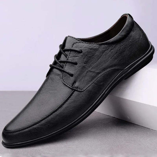 Leather Breathable Men's Shoes Business Casual Leather Shoes Office Lacing Soft Soft Soft Men's Shoes